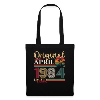 39e anniversaire homme April Né 1984 Original - Sac en tissu - noir - Devant