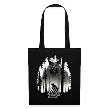 Grizzly Bear Bear Valknut Wotansknoten Forest Vikings - Tote Bag - black - Front