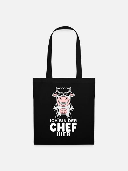 coole Kuh Chef Spruch - Stoffbeutel - Schwarz