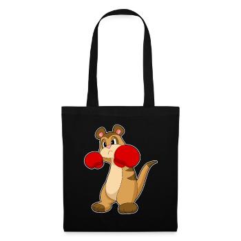 Boxer Boxeur Suricate Gants de boxe Boxe - Sac en tissu - noir - Devant