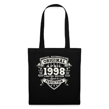 25th birthday man April Born 1998 Original - Tote Bag - black - Front