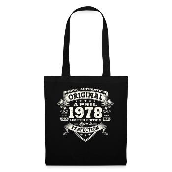 45e anniversaire homme April Né en 1978 Original - Sac en tissu - noir - Devant