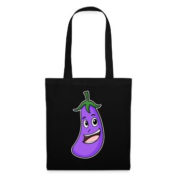 Motif aubergine - Sac en tissu - noir - Devant