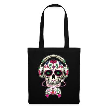 Gaming Gamer Halloween Muertos Day Of Dead Bone - Sac en tissu - noir - Devant