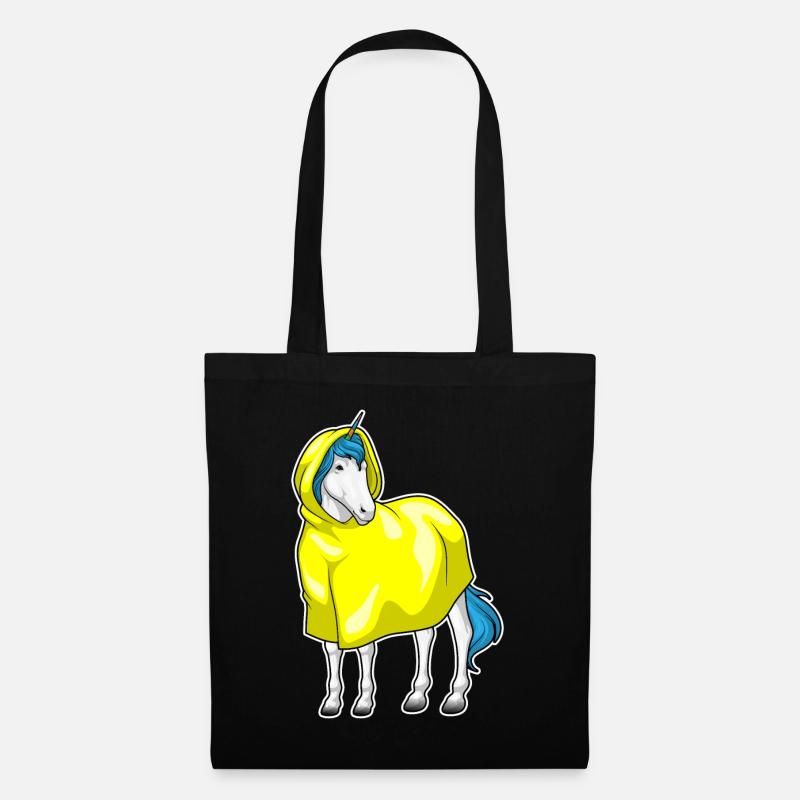 Einhorn Regenjacke - Stoffbeutel - Schwarz