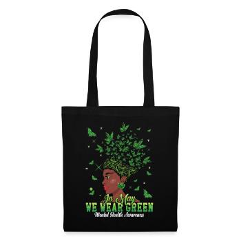 May Green Mental Health Awareness Month Butterfly - Tote Bag - black - Front