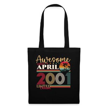 22. Geburtstag Mann April Jahrgang 2001 Awesome - Stoffbeutel - Schwarz - Vorne