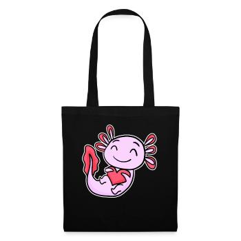 Axolotl Heart Love - Heart Motif - Sac en tissu - noir - Devant