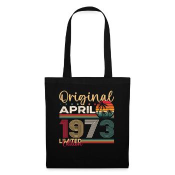 50e anniversaire homme April Né en 1973 Original - Sac en tissu - noir - Devant