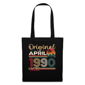33rd birthday man April Born 1990 Original - Tote Bag - black - Front