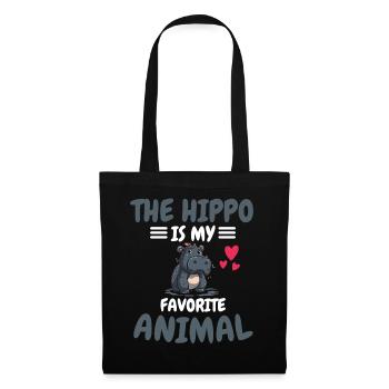Animal préféré Afrique Zoo Animal Cadeau Hippopotame - Sac en tissu - noir - Devant
