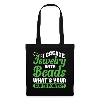 Perle Perle Broderie Bijoutier Fabricant de bijoux - Sac en tissu - noir - Devant