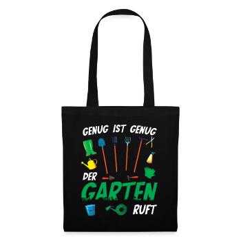 Garten Gärtner Gartenarbeit - Der Garten ruft - Stoffbeutel - Schwarz - Vorne