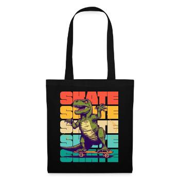 Skateboarding Cool Skateboarder T Rex Dinosaurier - Stoffbeutel - Schwarz - Vorne