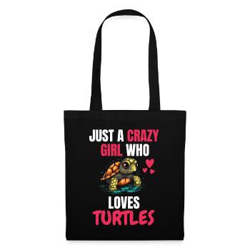 Crazy Girl Ocean Animal Gift Turtle - Tote Bag - black - Front