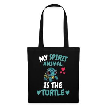 Mon don animal spirituel Ocean Turtle - Sac en tissu - noir - Devant