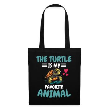 Animal animal préféré Animal Animal Cadeau Tortue - Sac en tissu - noir - Devant