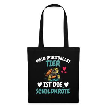 Zootier Mein spirituelles Tier ist die Schildkröte - Stoffbeutel - Schwarz - Vorne