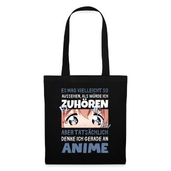 Sarkastisches Kawaii Statement für Manga-Liebhaber - Stoffbeutel - Schwarz - Vorne