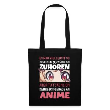 Sarkastisches Kawaii Statement für Manga-Liebhaber - Stoffbeutel - Schwarz - Vorne
