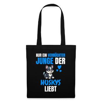 Husky Hundehalter Hunde Jungs Geschenk Husky - Stoffbeutel - Schwarz - Vorne