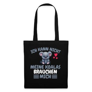 Australien Tierliebhaber Lustiges Geschenk Koala - Stoffbeutel - Schwarz - Vorne