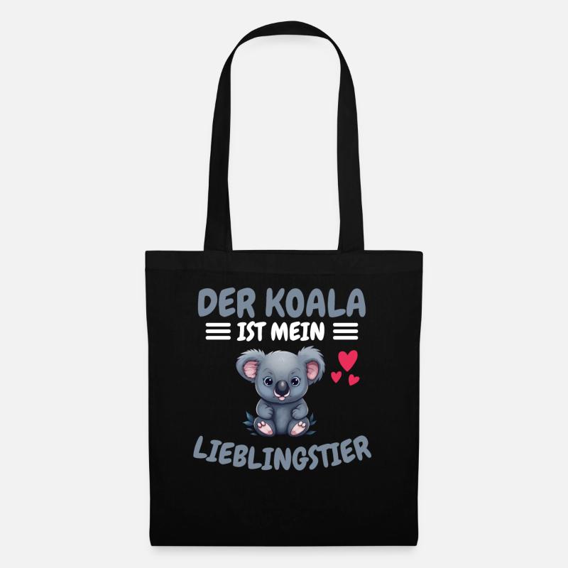 Lieblingstier Zoo Tier Geschenk Australien Koala - Stoffbeutel - Schwarz