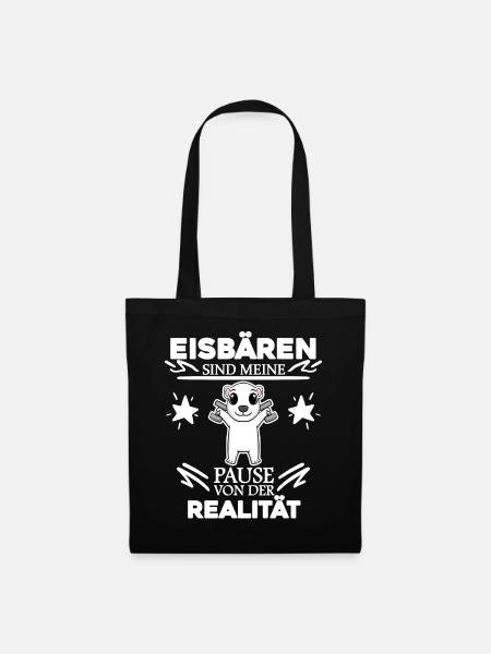 Eisbär Polarbär Bär - Stoffbeutel - Schwarz