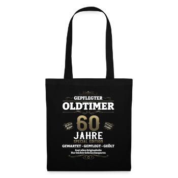 60. Geburtstag Mann Oldtimer Jahrgang 1963 - Stoffbeutel - Schwarz - Vorne