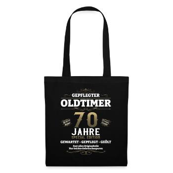 70. Geburtstag Mann Oldtimer Jahrgang 1953 - Stoffbeutel - Schwarz - Vorne