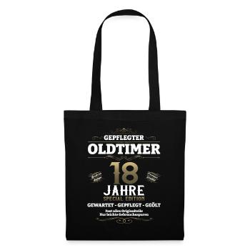 18. Geburtstag Mann Oldtimer Jahrgang 2005 - Stoffbeutel - Schwarz - Vorne