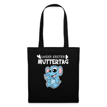 Muttertag - erster Muttertag Geschenk - Stoffbeutel - Schwarz - Vorne