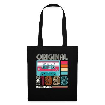 25th birthday man April born 1998 cassette - Tote Bag - black - Front