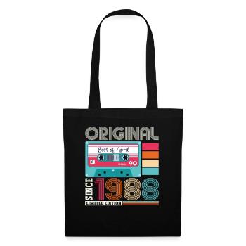35e anniversaire homme April Born 1988 Cassette - Sac en tissu - noir - Devant