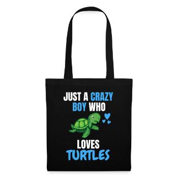 Crazy Young Sea Animal Gift Turtle - Tote Bag - black - Front