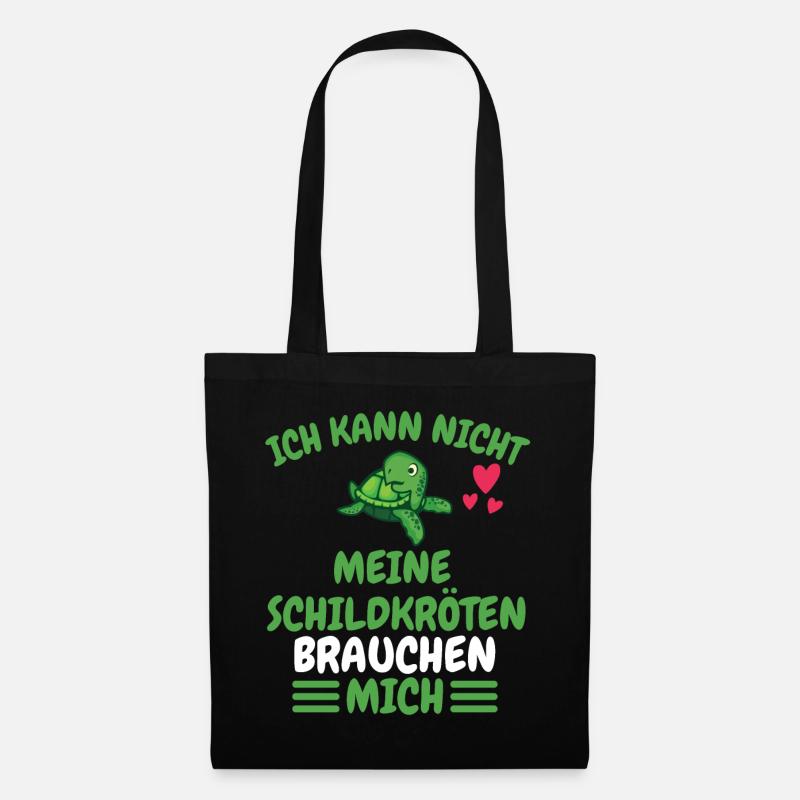 Ich kann nicht Meerestier Geschenk Schildkröte - Stoffbeutel - Schwarz
