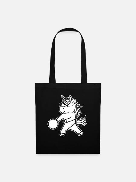 Einhorn Bowler Kinder - Stoffbeutel - Schwarz