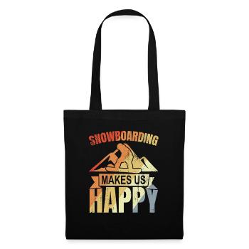 Vintage Snowboarder - Stoffbeutel - Schwarz - Vorne