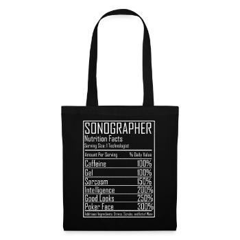 Ultrasound Tech Échographiste Radiologie Nutrition - Sac en tissu - noir - Devant