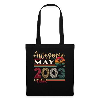 20th Birthday Man Woman Awesome May Vintage 2003 - Tote Bag - black - Front