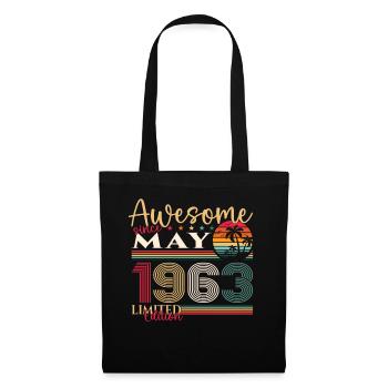 60th Birthday Man Woman Awesome May Vintage 1963 - Tote Bag - black - Front