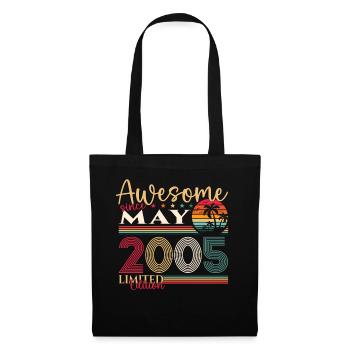 18th Birthday Man Woman Awesome May Vintage 2005 - Tote Bag - black - Front