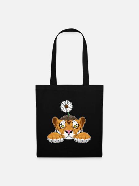 Tiger Gänseblümchen - Stoffbeutel - Schwarz