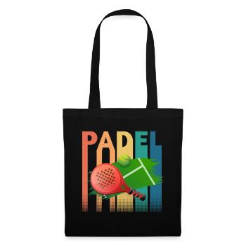 Padel Tennis Rétro Vintage - Sac en tissu - noir - Devant