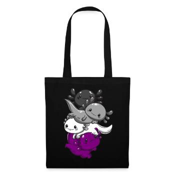 Subtil Asexual Kawaii Axolotl Pride Flag - Sac en tissu - noir - Devant