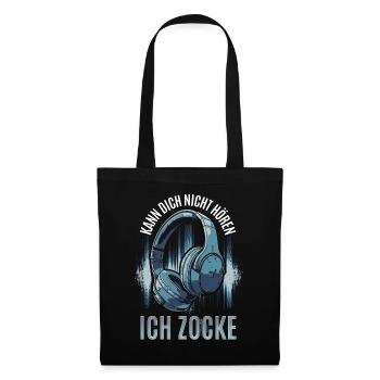 Kann Dich Nicht Hören Ich Zocke - Gaming Headset - Stoffbeutel - Schwarz - Vorne