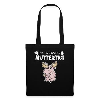 Muttertag - erster Muttertag Geschenk - Stoffbeutel - Schwarz - Vorne