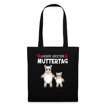 Muttertag - erster Muttertag Geschenk - Stoffbeutel - Schwarz - Vorne