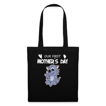 Muttertag - erster Muttertag Geschenk - Stoffbeutel - Schwarz - Vorne