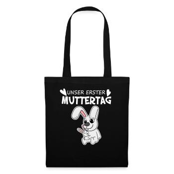 Muttertag - erster Muttertag Geschenk - Stoffbeutel - Schwarz - Vorne